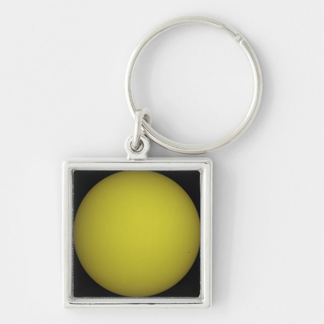 Space Shuttle Atlantis ses i silhouette Fyrkantig Silverfärgad Nyckelring (Framsidan)