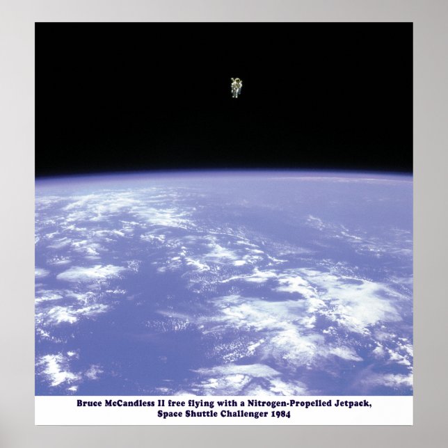 Space Shuttle Challenger JetPack Walk 1984 Poster (Framsidan)