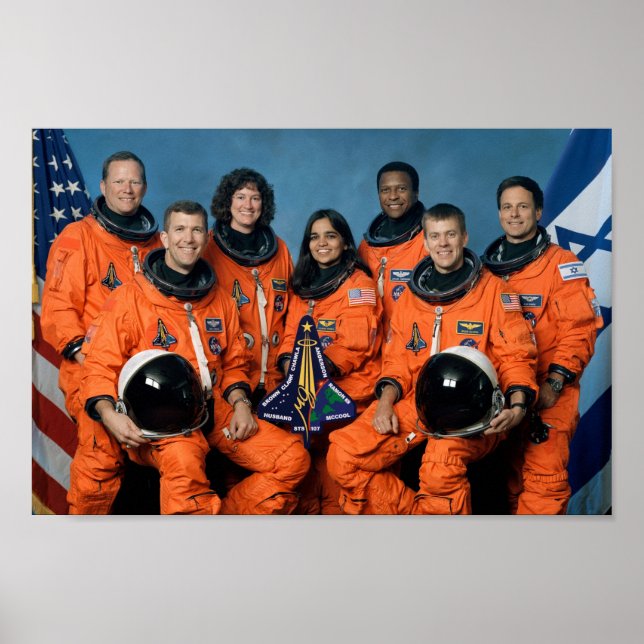 Space Shuttle Columbia Crew Porträtt (STS-107) Poster (Framsidan)