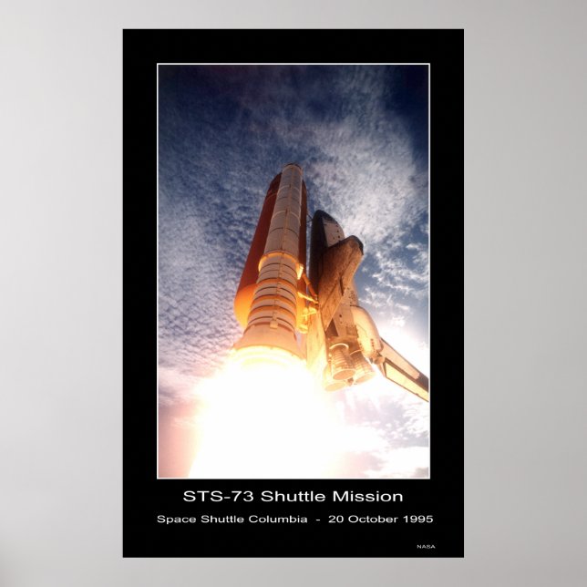 Space Shuttle Columbia Hiss-off - STS - 73 Poster (Framsidan)
