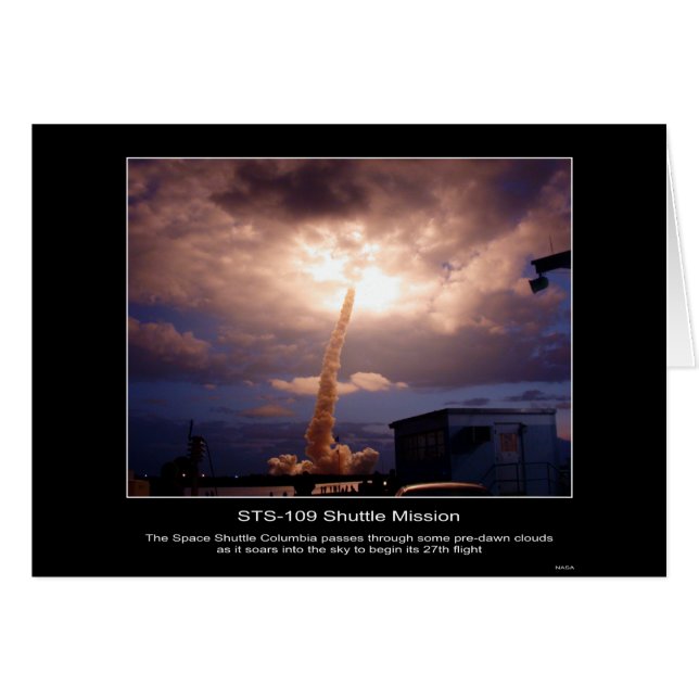 Space Shuttle Columbia soars in i himmel till b Hälsningskort (Framsidan Horizontal)
