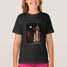 Space Shuttle Discovery och Full Moon 2009 Girl T Shirt