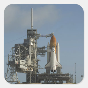 Space Shuttle Discovery-platser redo 2 Fyrkantigt Klistermärke