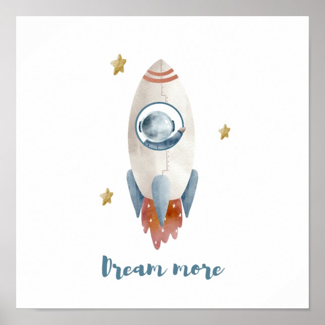 Space Shuttle Dream More white Färg Poster (Framsidan)