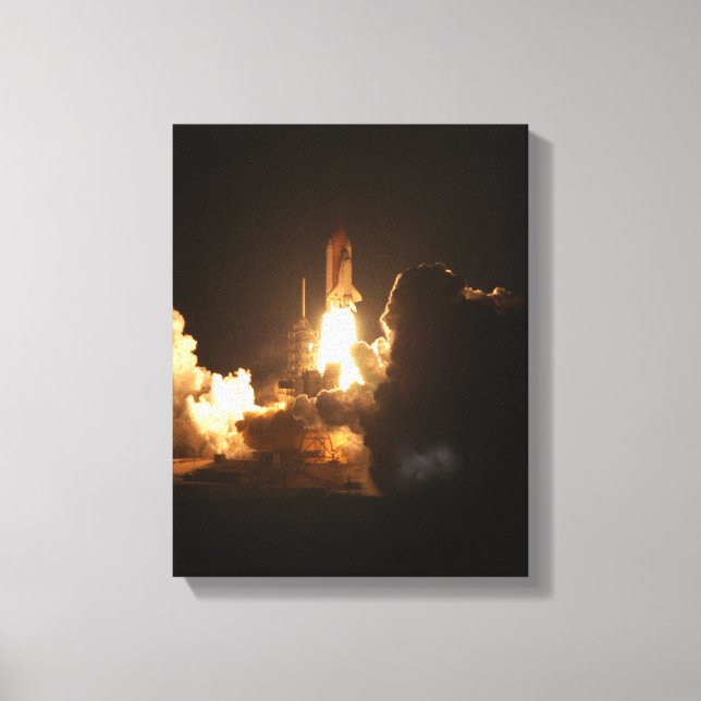 Space Shuttle Earth Orbital Spacecraft Natt Canva Canvastryck (Framsida)