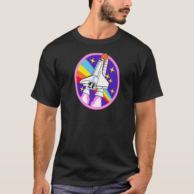Space Shuttle Future Astronaut Rocket Robots Scien T Shirt (Framsida)