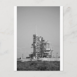 Space Shuttle on Launch Pad in Black and White Vykort