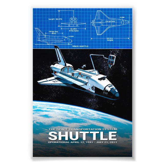 Space Shuttle - STS Fototryck (Framsidan)