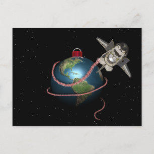 Space Shuttle STS jultomten Helg Vykort