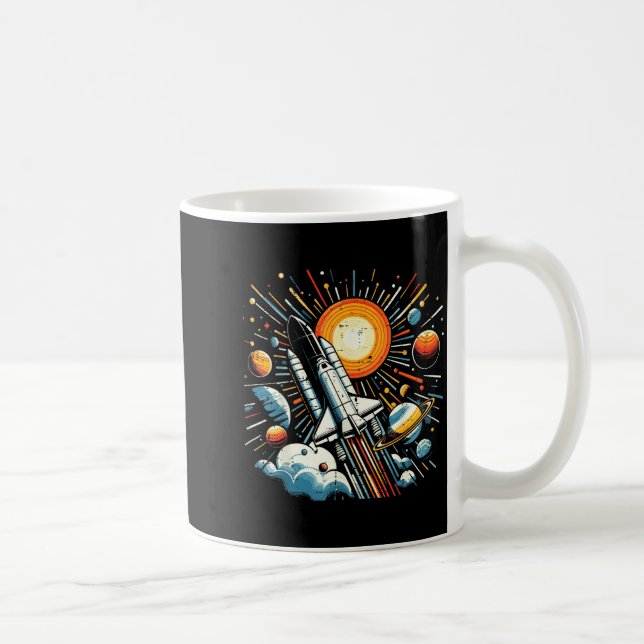 Space Shuttle Sun Planets Rocket Galaxy Boys Kids  Kaffemugg (Höger)