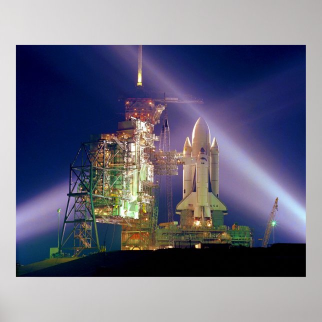 Space Shuttle Uppdrag STS-1 Launch Pad A Poster (Framsidan)