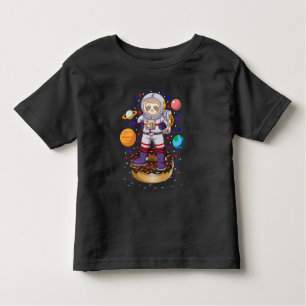 Space Sloth Astronaut Galaxy Planet Donut Candy T Shirt