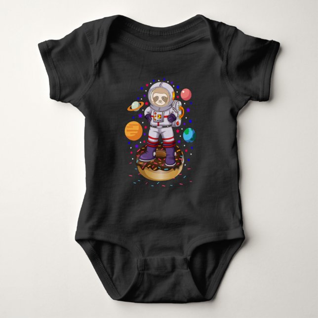 Space Sloth Astronaut Galaxy Planet Donut Candy T Shirt (Framsida)