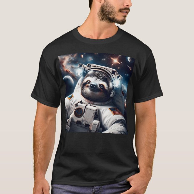Space Sloth Astronaut T Shirt (Framsida)