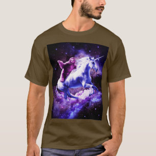 Space Sloth Riding på Unicorn T Shirt