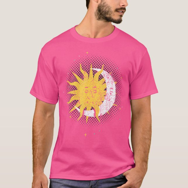 Space Sol Måne Celestial Body Astrology Universe A T Shirt (Framsida)