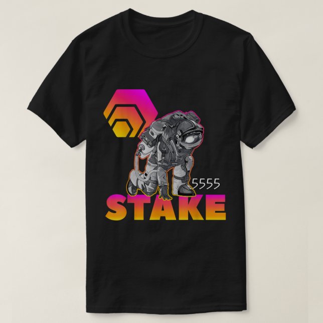Space Staker | Futuristic Crypto Astronaut T Shirt (Design framsida)