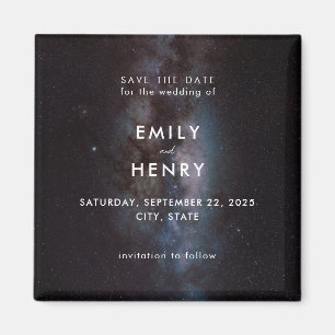 Space Stars Milky Way Galaxy Bröllop spara datum Magnet