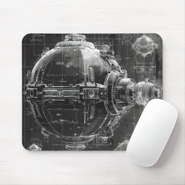 Space Station Black Diagram Musmatta (Med mus)