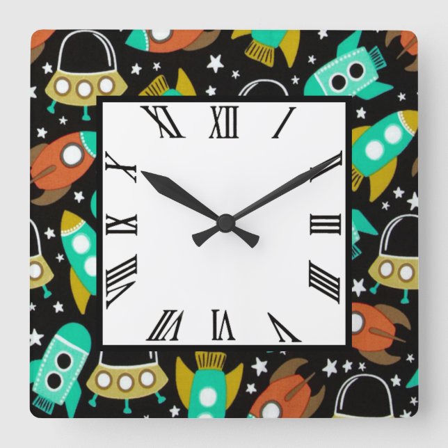 Space Station Fyrkantig Klocka (Framsida)