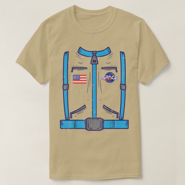 Space Suit Astronaut Cosmos Halloween Costume Men  T Shirt (Design framsida)