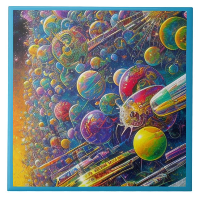 Space Tävling, stor keramik Kakelplatta (Framsidan)