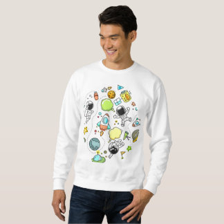 Space Tecknad Basic Manar Sweatshirt