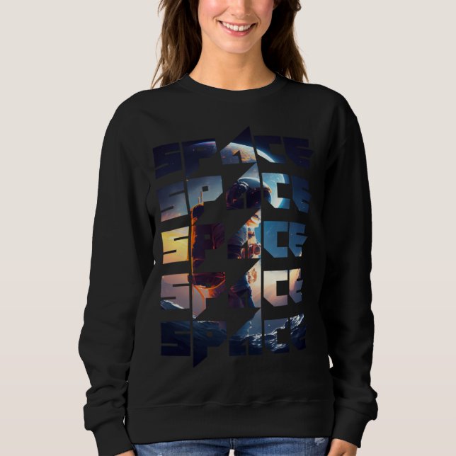 Space Text Solar System Galactic Astro Space Enthu T Shirt (Framsida)