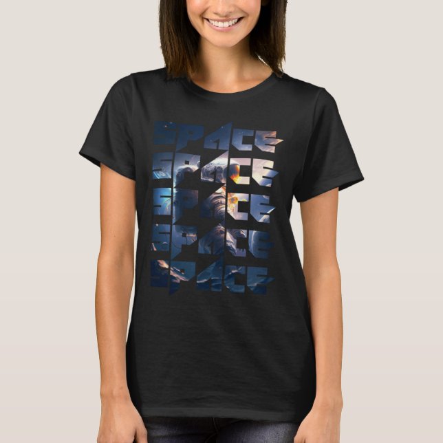 Space Text Solar System Galactic Astro Space Enthu T Shirt (Framsida)