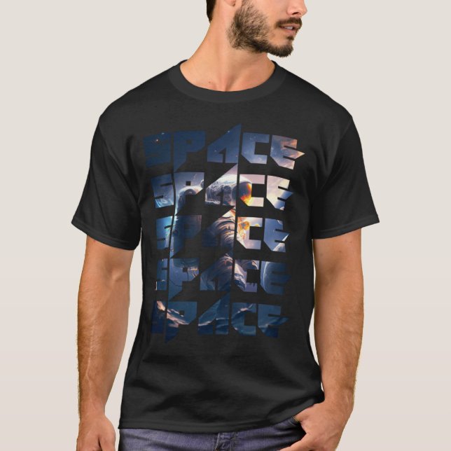 Space Text Solar System Galactic Astro Space Enthu T Shirt (Framsida)