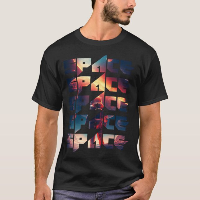 Space Text Solar System Galactic Astro Space Enthu T Shirt (Framsida)