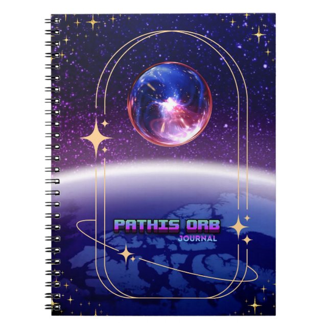 Space Theme Pathis Orb Notebook Journal Anteckningsbok (Framsidan)