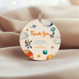 Space Theme Thank You Favor Tag Rocket and Planet Gåvor Etiketter