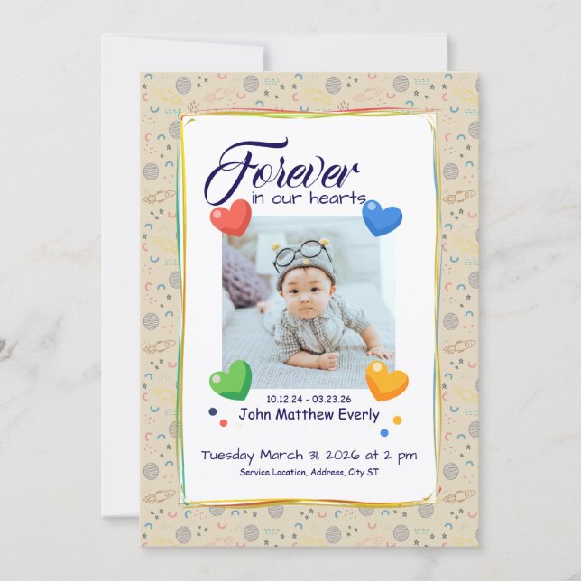 Space‑Themed 1-Photo Memorial Program (Framsida)