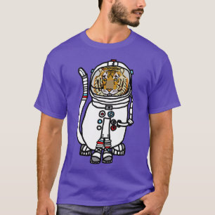 Space Tiger Funny Astronaut Animals T Shirt