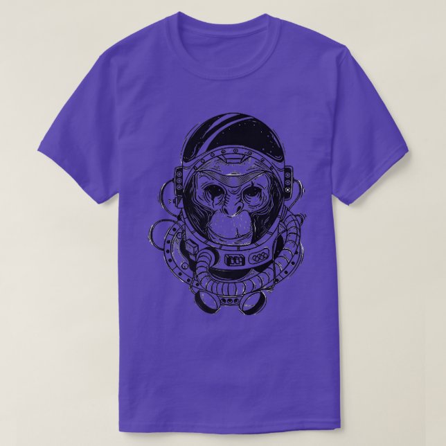 Space Travel Astronaut Monkey  T Shirt (Design framsida)