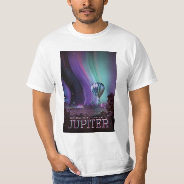Space Travel Poster Jupiter T Shirt (Framsida)