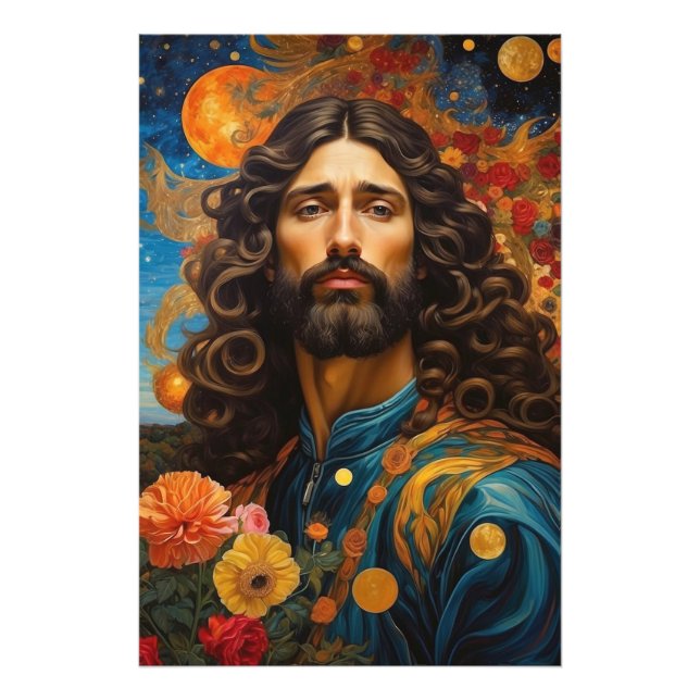 *~* Space Universe Earth AP50 Handsome Man Fototryck (Framsidan)