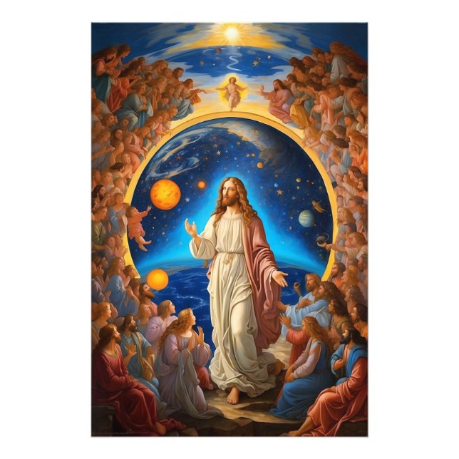 *~* Space Universe Earth Light AP50 Jesus Flowers Fototryck (Framsidan)