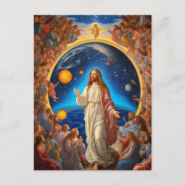 *~* Space Universe Earth Light AP50 Jesus Flowers Vykort (Framsida)