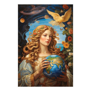 *~* Space Universe Earth Light AP50 Woman Fototryck