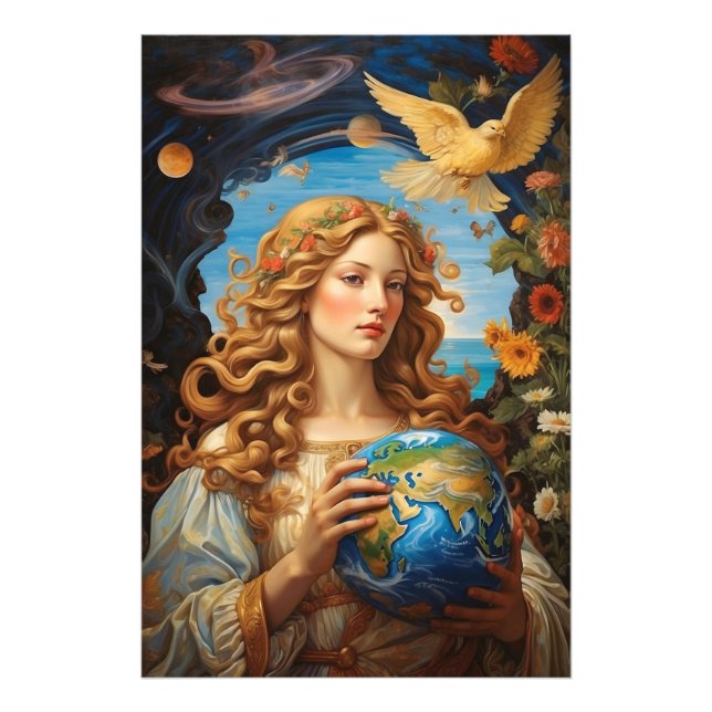 *~* Space Universe Earth Light AP50 Woman Fototryck (Framsidan)