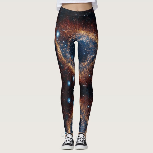 Space Universe Helix Nebula - Power Yoga Leggings (Framsida)