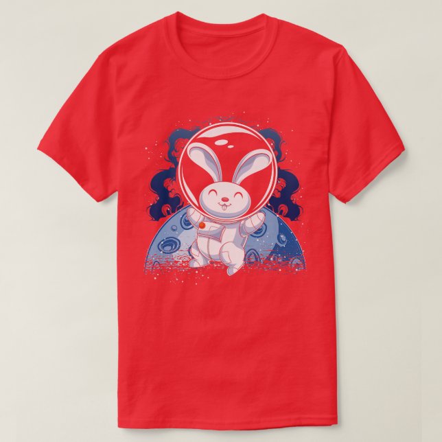 Space Universe Rabbit Animal Lover Science Bunny A T Shirt (Design framsida)
