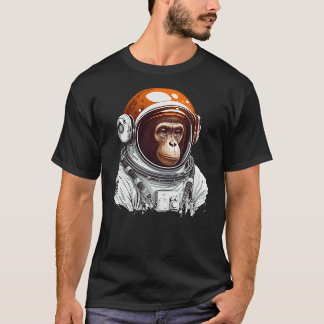 space vintage travel astronaut monkey astronaut t shirt (Framsida)