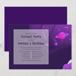 Space Virtuell Reality Födelsedagsfest inbjudan