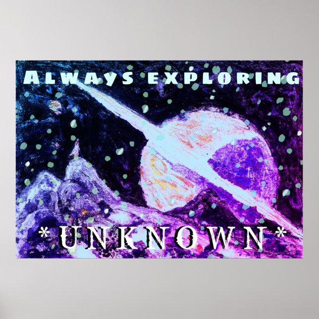 Space Wanderer Exploring Unknown  Poster Art Print (Framsidan)