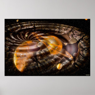 Space Warp 3D Digital Illusion Poster