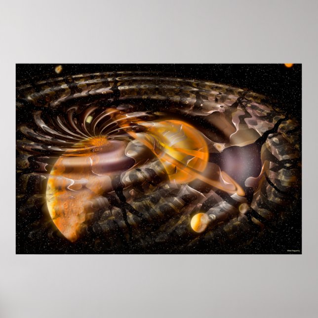 Space Warp 3D Digital Illusion Poster (Framsidan)