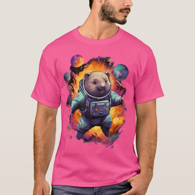 Space Wombat Astronaut T Shirt (Framsida)